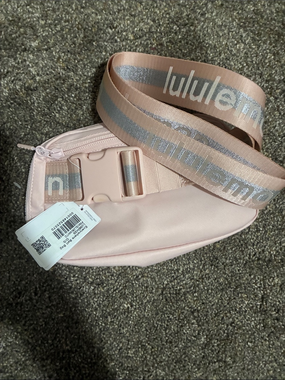 lululemon athletica Blush Pink Crossbody Belt Bag with Logo Strap